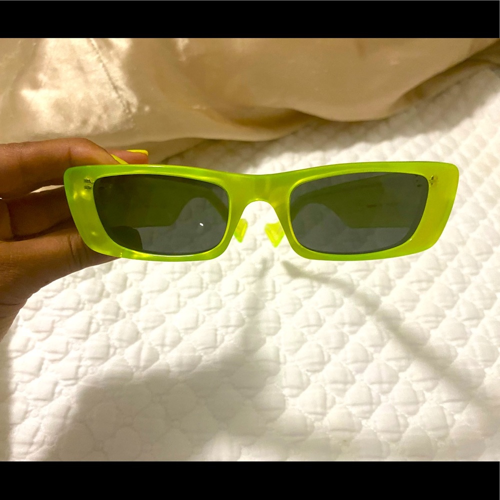 Neon Gucci Sunglasses Rectangular - image 2